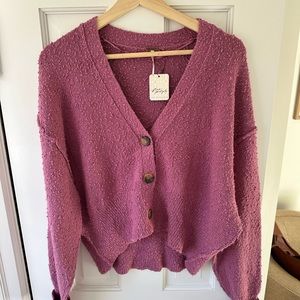 NWT FREEPEOPLE FOUND MY FRIEND CARDI (*mellow mauve)